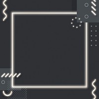 Neon geometric background, memphis frame design