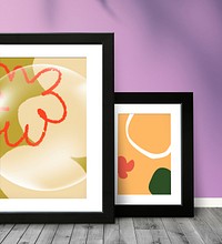 Photo frame mockup, realistic wall decor psd