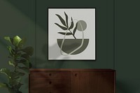 Picture frame mockup, living room decoration psd