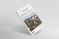 Magazine cover mockup psd with nature image