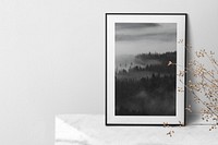 Minimal photo frame mockup, home decor psd