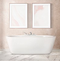 Picture frame  mockup, bathroom decor psd