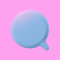 Blue speech bubble, 3D badge graphic psd