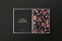 Vintage floral book mockup, flat lay design psd, remix from the artworks of Pierre Joseph Redout&eacute;