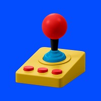 Colorful joystick, 3D retro digital device psd