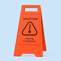 Caution a-frame sign mockup, foldable design psd