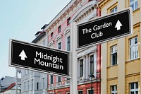 Avenue sign mockup, 3D realistic design psd