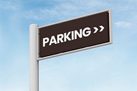 Traffic parking sign mockup psd