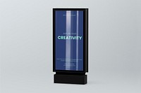 Bus stop advertising sign mockup, 3D rendering psd