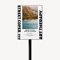 Event ad sign mockup, 3D realistic design psd