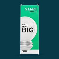 Banner stand sign mockup, business branding psd