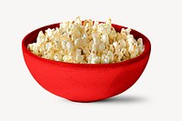 Popcorn bowl, snacks, food psd