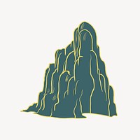 Green mountain, nature illustration
