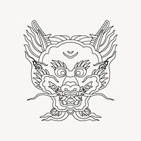 Chinese dragon, vintage mythological animal psd