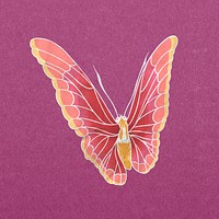 Pink aesthetic butterfly, vintage insect illustration psd