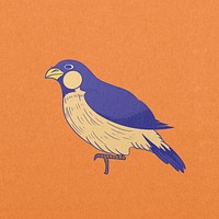 Blue bird, vintage animal illustration psd