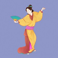 Vintage Japanese traditional dance illustration psd