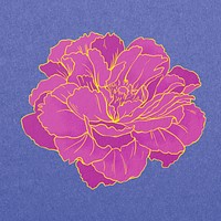 Aesthetic peony flower, Japanese psd