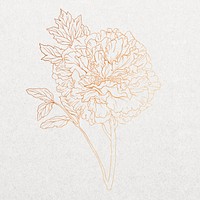 Vintage peony, aesthetic Japanese flower psd