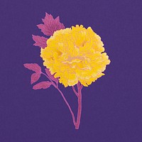 Aesthetic yellow peony flower, Japanese psd