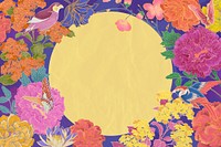 Aesthetic floral background, yellow frame design