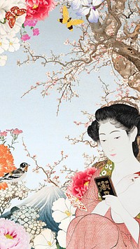 Vintage Japanese woman mobile wallpaper