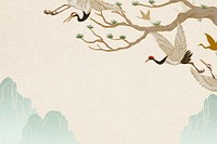 Vintage Japanese cranes background