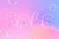 Sale 3D word, transparent balloon design