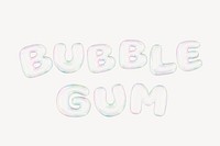 Bubble gum  3D word, transparent balloon design