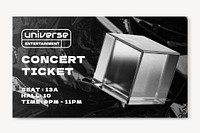 Business card editable mockup, concert ticket design psd