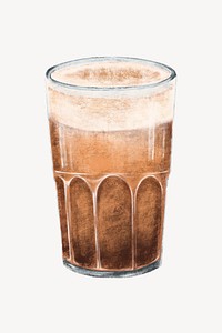 Iced chocolate drink, realistic beverage illustration