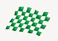 Green checkered pattern paper, realistic illustration
