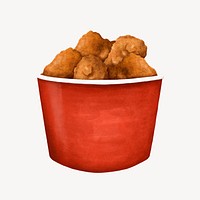 Fried chicken bucket, fast food illustration