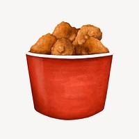 Fried chicken bucket, fast food illustration psd