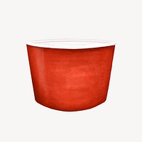 Red bucket, food container illustration