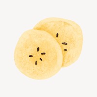 Banana slices, realistic fruit illustration vector