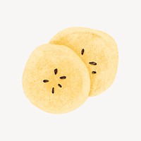 Banana slices, realistic fruit illustration