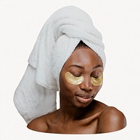 Woman with towel on head, spa image