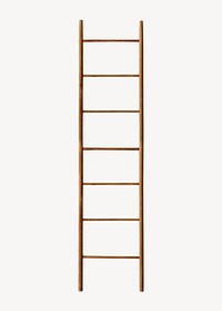 Wooden ladder, isolated tool image psd