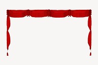 Red theater curtains border frame