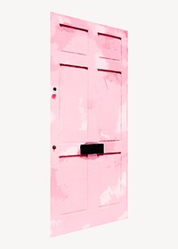 Pink watercolor door, interior remix psd