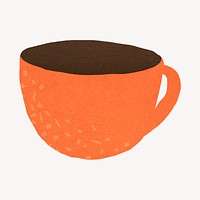 Orange coffee cup, object illustration