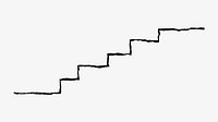 Black stairs doodle drawing vector