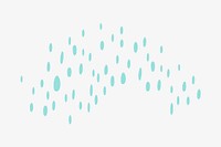 Blue rain doodle collage element vector