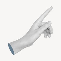 Woman pointing hand, body gesture