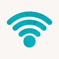 Wifi internet icon, paper texture