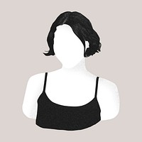 White faceless woman, portrait illustration psd