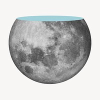 Moon planet, galaxy collage element