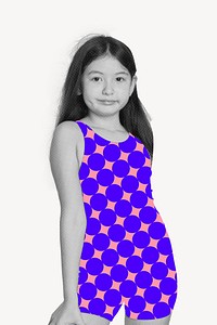 Girl in swimsuit, kids Summer apparel