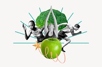 Healthy lifestyle background, fitness remix